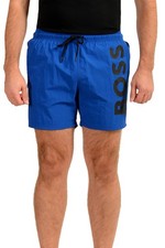 Hugo Boss Men's "Octopus" Royal Blue Logo Print Swim Board Shorts US M IT 50