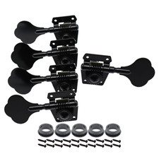 Vintage Open Style 5-strings Bass Tuning Pegs 4L1R Tuners Machines Heads Black