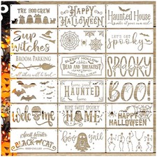 18 Pcs Halloween Stencils for Door Mats Reusable