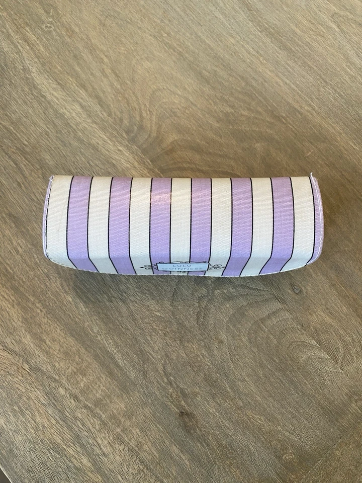 Lulu Guinness Purple Striped Logo Eyeglass Sunglasses HardCase w/ DG Sunglasses - Image 2 of 4