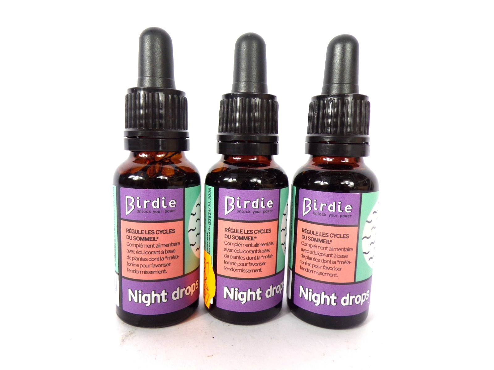 Night Drops Birdie régulateur de sommeil puissant formule liquide 3x20ml