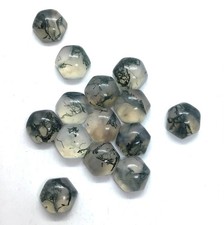 Natural Moss Agate Hexagon Flat Back AAA Loose Gemstone For Making All Jewelry