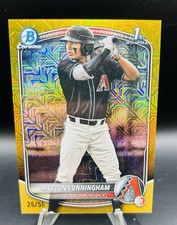 2025 Bowman Draft Chrome Mega Box Kayson Cunningham 1st Gold Mojo /50 #BDC-84