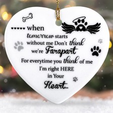 Dog Memorial Ornaments Ceramic Pet Memorial Gift Christmas Tree Ornament Dog ...
