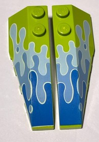 LEGO&reg; 41747pb030 and 41748pb030 Wedge 6 x 2 Water Splash Lime Green