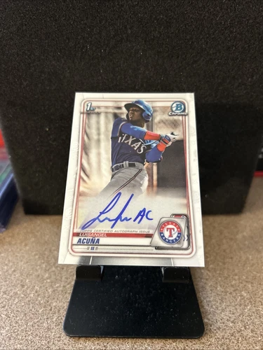 Luisangel Acuna 2020 Bowman Chrome 1st Prospect Auto Autograph CPA-LA Rangers