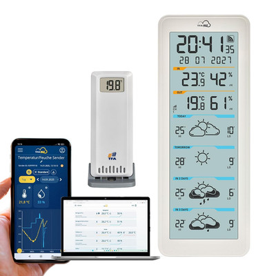 TFA Dostmann WLAN Funk Wetterstation Tfa.Me ID-06, 35.8108.02, Profi-Wettervorhe