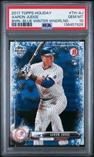 2017 Topps Holiday Bowman #TH-AJ Aaron Judge Blue Winter Wndrlnd #/50 PSA 10