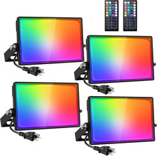 RGBW LED Flood Light with Remote, 30W Color Changing Uplights for Events 4 Pack