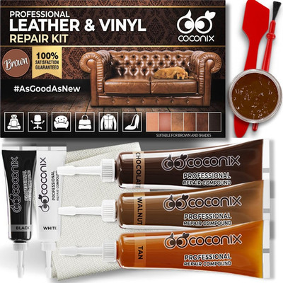 COCONIX Leather & Vinyl Repair Kit - Brown & Shades | Fix Tears, Holes, Scratche