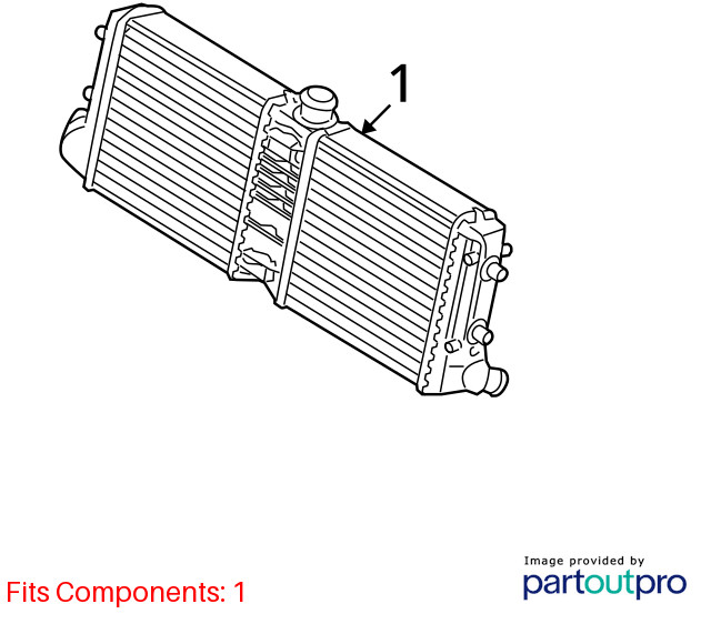 2008-2015 Audi R8 v10 Oem Awd 5.2l front center radiator w/ air shroud 420121254