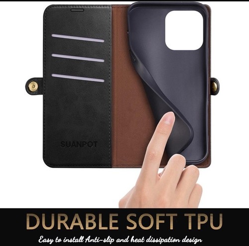 Suanpot für iPhone 14 Pro 6.1 Lila Wallet Kartenetui Hülle mit RFID Schutz - Bild 6 von 10