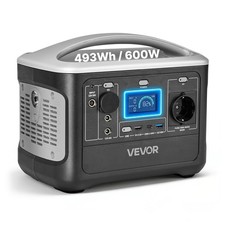 VEVOR Tragbare Powerstation 600W 493Wh Solargenerator für Notfälle Camping