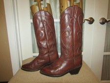 Vintage Dan Post Women's Size 6 M Brown Leather Cowboy Western Boots DP3211R