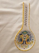 Vintage Italian spoon rest. Dip A Mono, Detulla Raffaellesco, 2-Dragons.