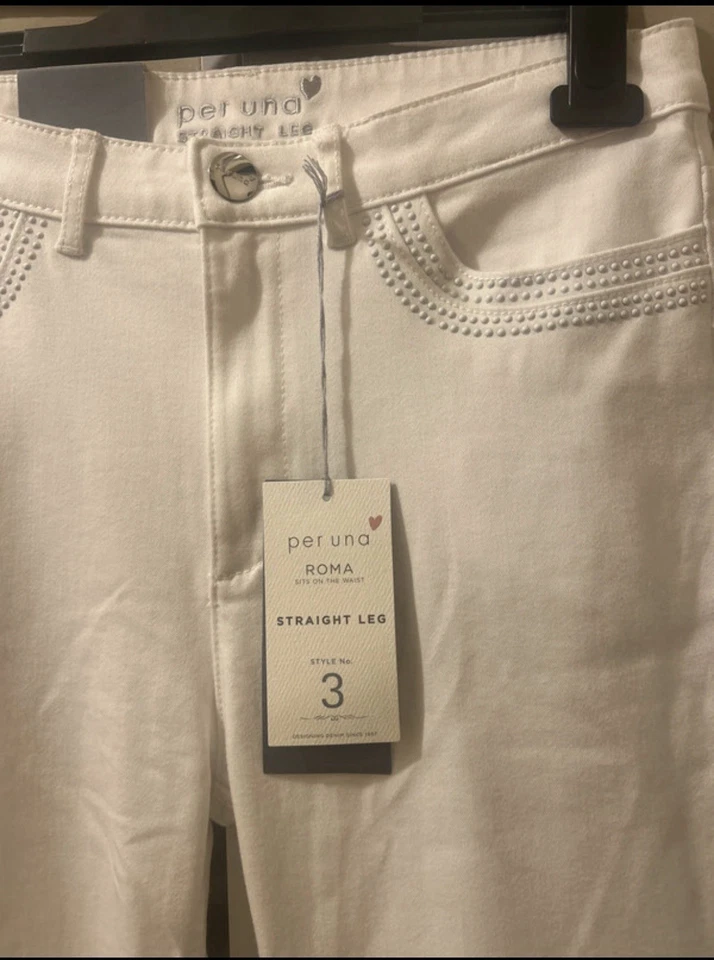 Per Una Women's Roma Fit Straight Leg White Jeans Size 10R - Image 2 of 4