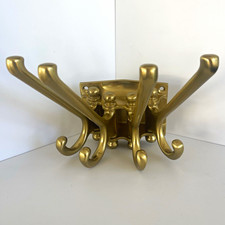 Gold Metal Wall Mounted Coat Rack Panel for Adults with 8 Hooks
