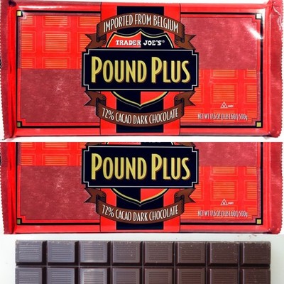 10 X Trader Joe's Pound Belgium 72% Dark Chocolate Bars 17.6 oz/1 lb (TOTAL 10)