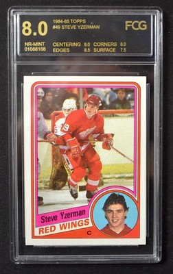 Steve Yzerman 1984-85 Topps #49 Detroit Red Wings Rookie Card FCG 8 NR-MINT