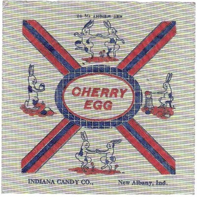 5 Vintage Cherry Egg Candy Wrappers From Indiana Candy Co.New Albany, Indiana