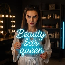Beauty Salon LED Neon Sign Custom Name Light Hair Nail Spa Studio Decor