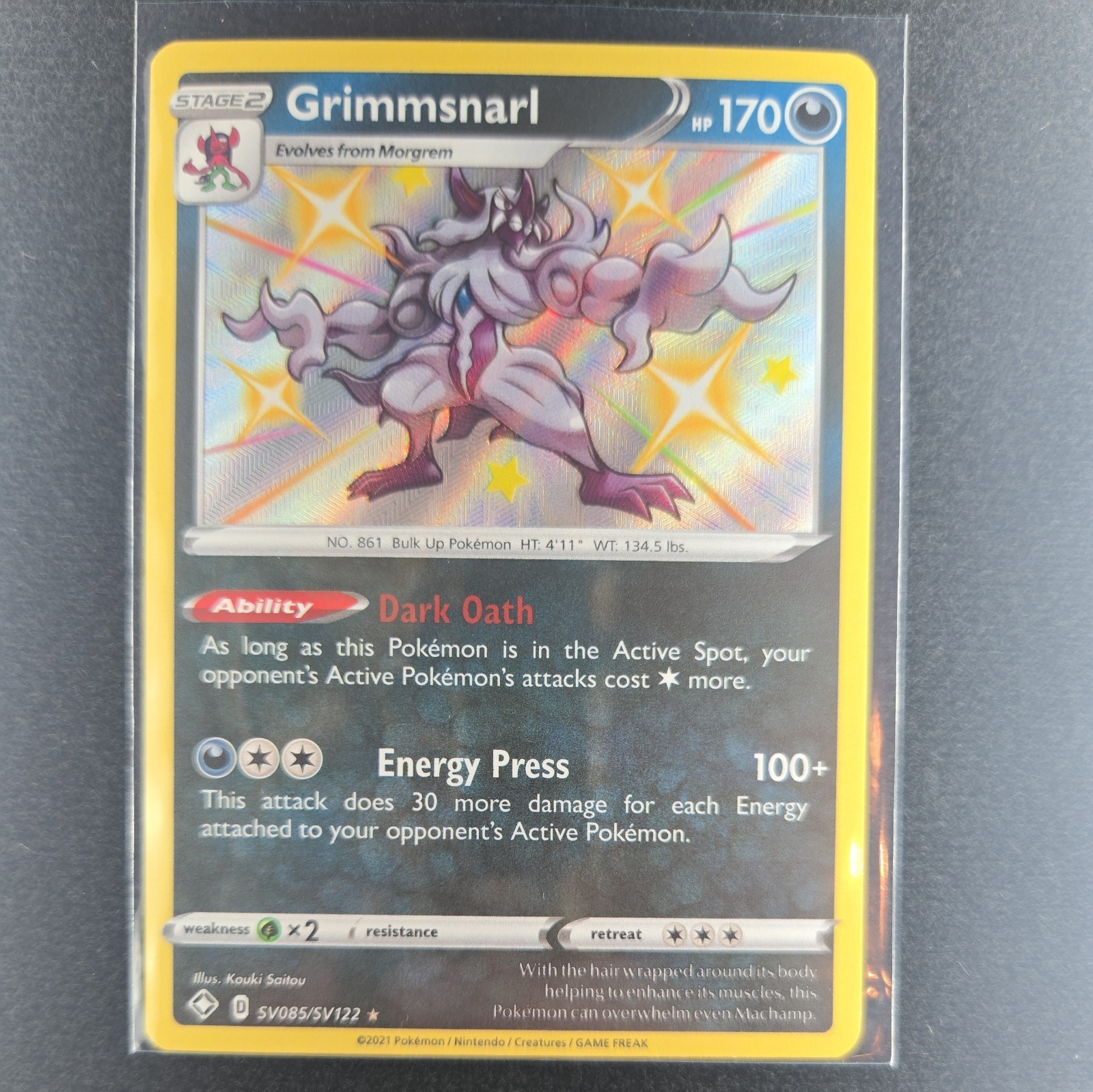 Pokémon TCG Grimmsnarl SV085/SV122 Shining Fates Shiny Vault Rare NM