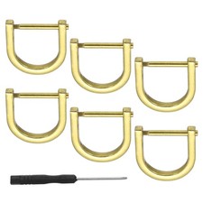 6 Pcs 13/16" D-Rings Screw in Shackle Horseshoe U Shape D Ring Gold