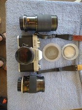 Yashika Fx-2 Camera With Rokunar 4:4/4.5 Lens , Yus 1:2.8 Lens , Yaskica 1:1.9