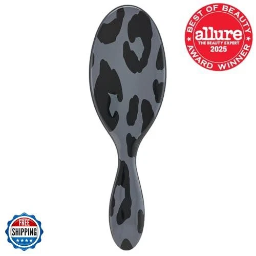 Wet Brush Original Detangler Hair Brush, Dark Gray Leopard (Safar - Image 2 of 4