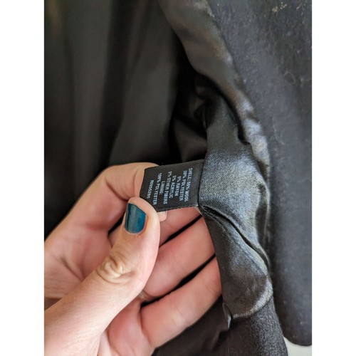 Express Womens Sz XS Black wool Cape Style Cropped Jacket - Picture 4 of 4