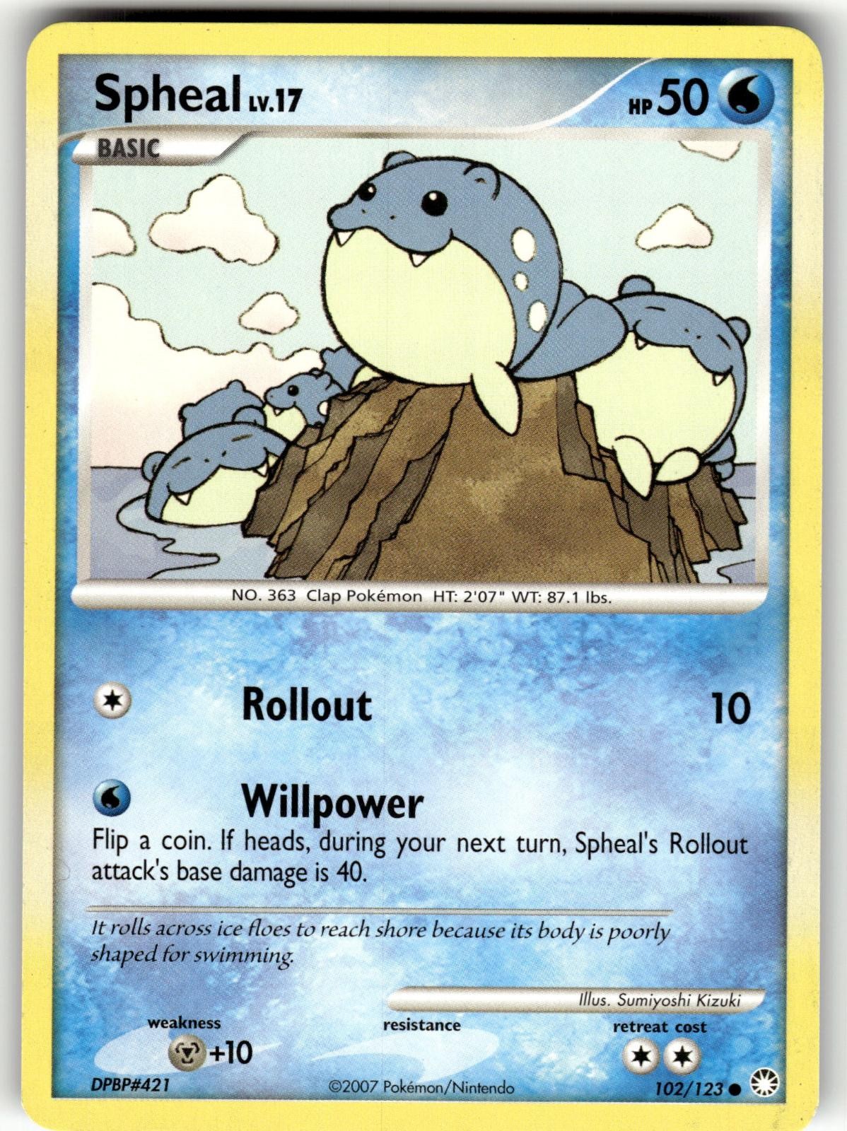 Spheal 102/123 Common Mysterious Treasures Pokemon Lightly Played