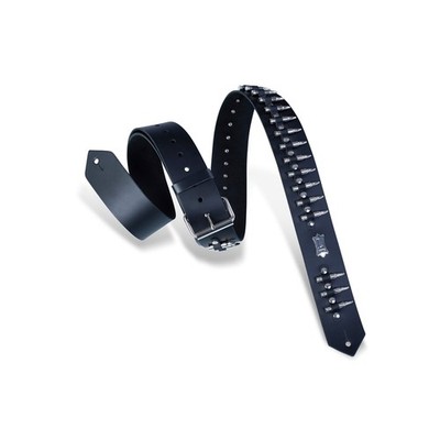 LEVY'S PM28-2B-BLK LEDER SCHULTERGURT MIT FAKE KUGELN BULLETS 2 ZUBEHÖR PE