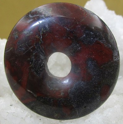 Drachenstein DRAGONBLOOD Jasper DONUT  EDELSTEIN ANHÄNGER 40 mm   Nr.3