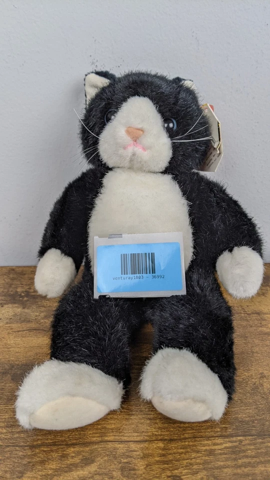 Calcetines Ty Classics Esmoquin Gato Gatito Peluche Juguete - Negro Blanco 1992 De Colección WT Foto 2 de 4