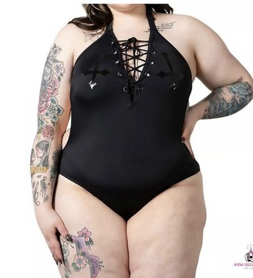 Killstar Women's Lita Monokini One-Piece Black Plus Swimsuit Size 3X