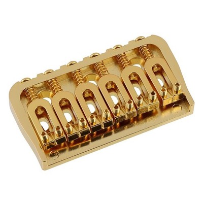6 String Guitar Fixed Bridge Metal Hardtail Bridge for ST/TL Style Guitar Gold #