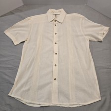 Authentic Mexican Guayabera Shirt 100 cotton Men's Medium Made in Guadalajara