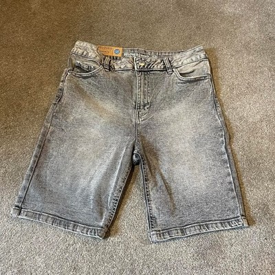 Beloved Damenshorts grau Acid-Wash Denim mittelhoher Bund neu mit Etikett 38