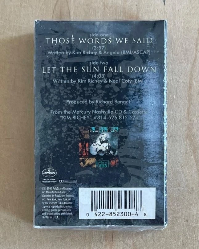 KIM RICHEY Those Words We Said b/w Let the Sun Fall Down Cassette Single Sealed - Image 3 of 4