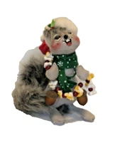 (1) AnnaLee Christmas Holiday Decor 2007 7"in. Squirel /Popcorn Garland