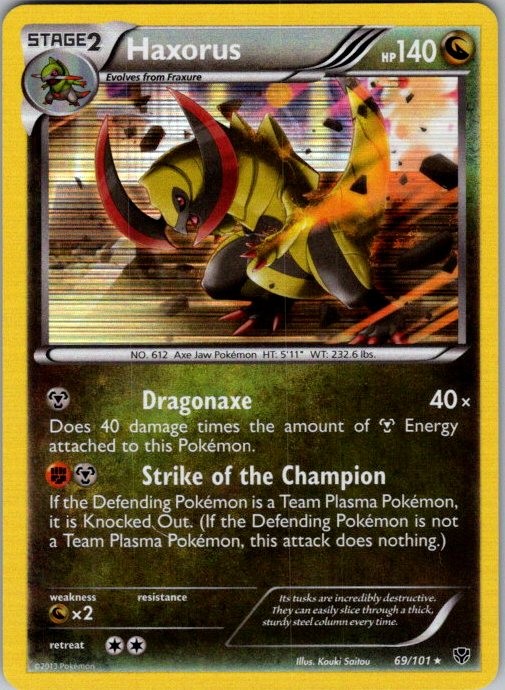 Haxorus 69/101 Holo Rare Plasma Blast Pokemon