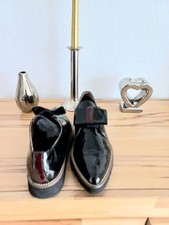 Accatino Elegante It. Damen-Loafer Leder lack, schwarz , Gr.38,5-39