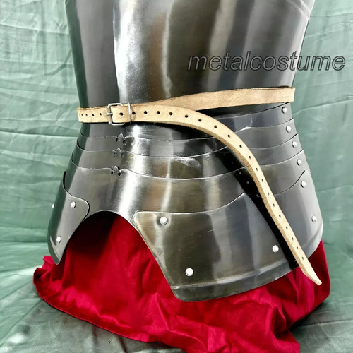 Medieval Knight Blackened Metal Chest Plate & Tassets Templar Blackened Armor - Picture 6 of 7
