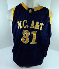 North Carolina A&T Aggies #31 Game Used Navy Basketball Jersey 54 DP46706