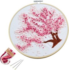 Arte Vita Embroidery Starter Kit Pink Pattern Full Range Small, White-Pink
