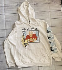 Nickelodeon Avatar The Last Airbender / Aang / Appa White Pullover Hoodie SizeXL