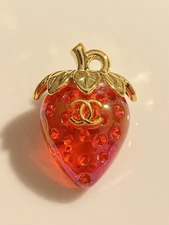 Chanel Strawberry Zipper Pull Button Charm (Double Sided)