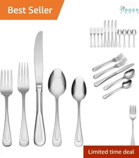 Satin Silverware Set 12 Pcs Flatware Service for 4 Stainless Steel Dishwasher...