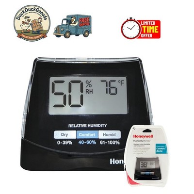 Compact Black Humidity and Temperature Monitor for Perfect Home Conditions