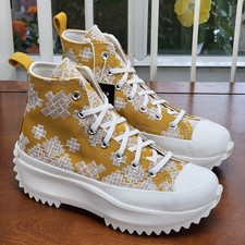 Converse Women's Run Star Hike Hi Canvas A02231C Goldtone/Egret Size 7